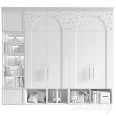 Trueliving 5 Door Sliding Kids Designer wardrobes Laminated Finish & PU Finish 8Ft *2Ft *9Ft -2438.4MM X 609MM X 2743.2MM)